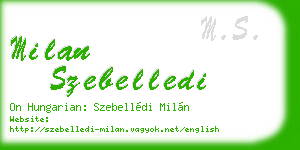 milan szebelledi business card