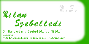 milan szebelledi business card